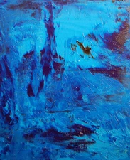 BLUE   █ MODERN CANVAS  original  painting ABSTRACT ART █NO RES██GR5G