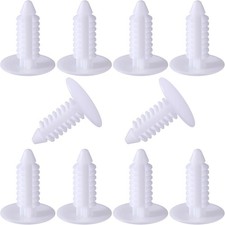 10 Pcs White Bumper Plugs, License Plate Hole Plugs, Plastic Push Pins Automotiv