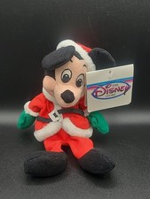 Disney Store Santa Mickey Christmas Mini Bean Bag Plush