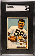 1951 Bowman MAC SPEEDIE Cleveland Browns #3 SGC 3 VG Condition (770)