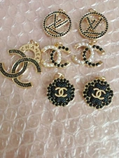7 Pc  Set  Chanel Button Charm Zipper Pull 