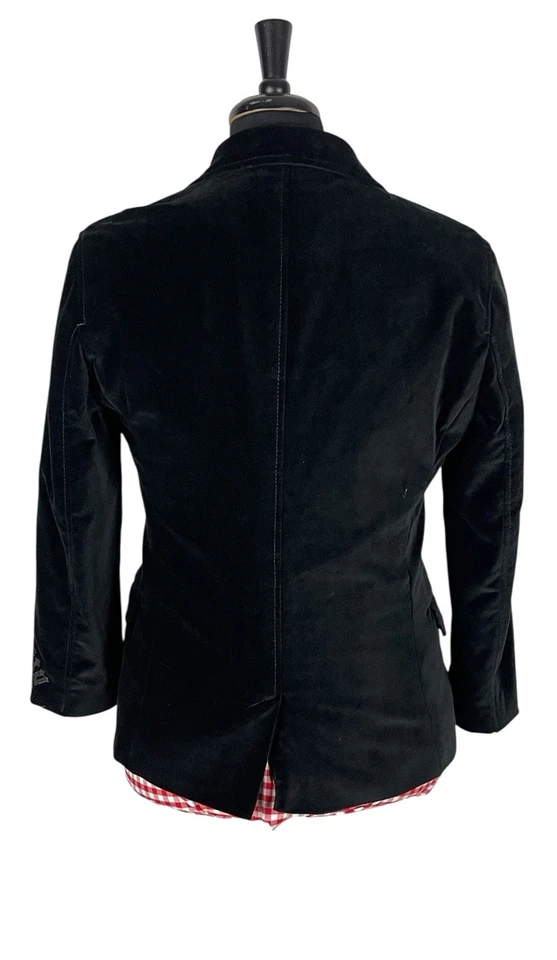 Blazer DKNY Para Hombres Negro Terciopelo Bordado Gráfico Traje Chaqueta/Abrigo Talla Mediana Foto 4 de 4