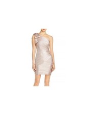 AQUA FORMAL Womens Pink Shoulder Bow Sleeveless Short Cocktail Body Con Dress 4