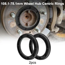 OD 108.1mm to ID 78.1mm Car Wheel Hub Centric Rings Black Polycarbonate 2 Pcs