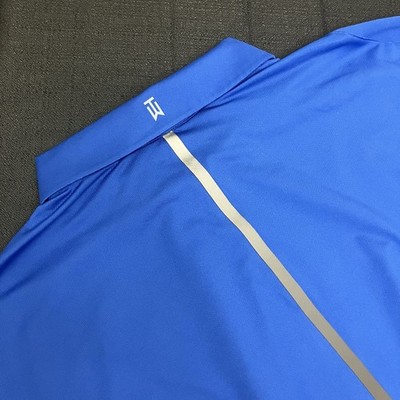 Nike Golf Tiger Woods Velocity Max Fade Polo 803206 480 Royal Blue Silver Sz L