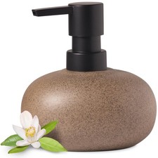 Stone-Textured Vintage Ceramic Dispenser, High-Color Rough Modern Zen Black A...