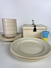 Vintage Bandalasta Ware Picnic Set Cream Plastic Made in England