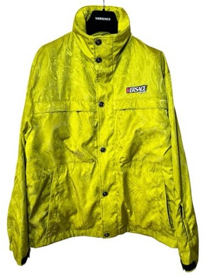Versace Milano Jacke gelb mit Barockmuster Ton in Ton - Größe 48