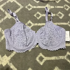 Auden Women's Unlined Balconette Bra Size 42DD Lace Unlined Comfort Wire