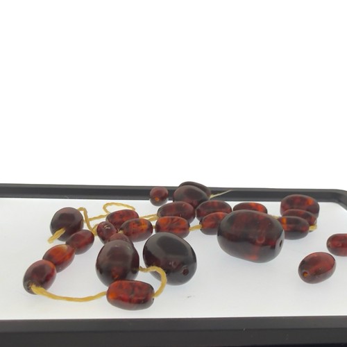 ANTIQUE Baltic AMBER 🖤 Red Brown Cherry MARBLE LOOSE Prayer Beads NOT BAKELITE - Picture 4 of 24