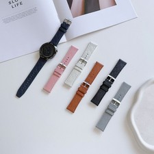 Quality Genuine Leather Pin Buckle Watch Strap Band 20 22mm Universal Colourful