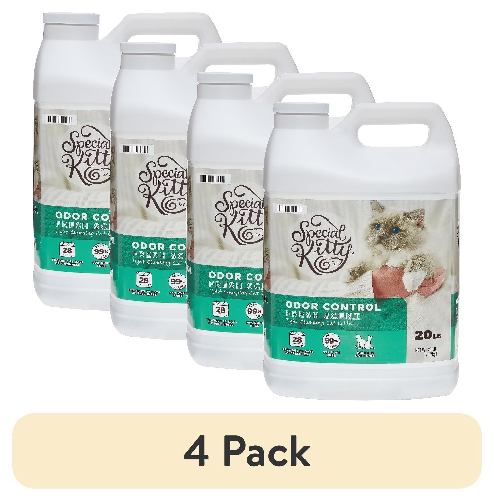 (4 pack) Special Kitty Scoopable Tight Clumping Cat Litter, 