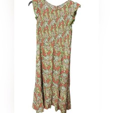 Lost and Wander Floral Blossom Flutter Sleeve Midi Dress Sz Large Anthropologie