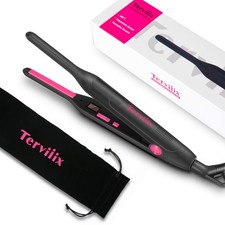3/10 Inch Pencil Flat Iron for Short Hair Beard Pixie Cut Mini Ceramic