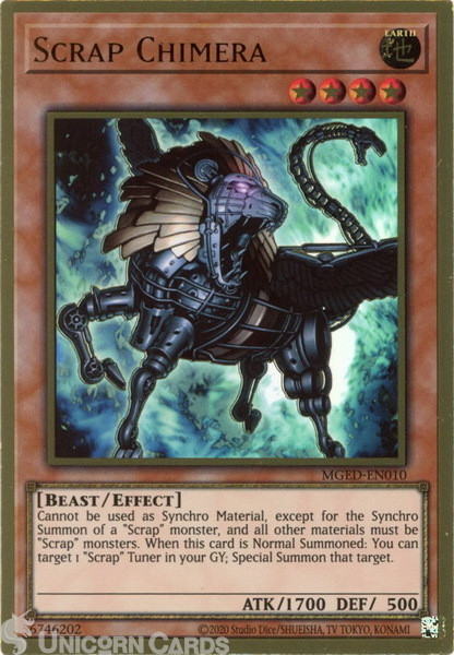 MGED-EN010 Scrap Chimera Premium Gold Rare UNL Edition Mint YuGiOh Card