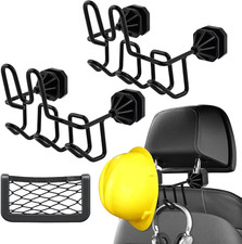 2 Pack Hard Hat Holder for Truck Seat Back, Headrest Organizer with 3 Hooks
