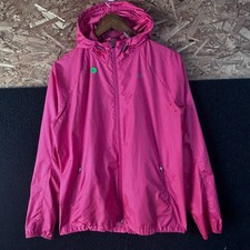 Nike VTG Running Windbreaker Jacket Active Womens Large Pink Full Zip Hooded