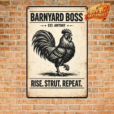 Chicken Cluck Around and Find Out Aluminum Vintage Metal Tin Sign Plaque