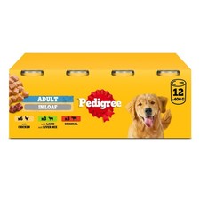Pedigree Adult Dog Wet Food Can, Mixed Selection in Loaf, 12X400G 3.26 per kilo