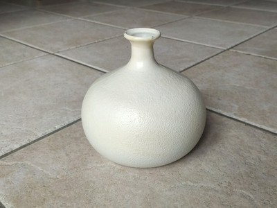 Vintage Vase Veba Glas Weiß 70er Jahre West Germany