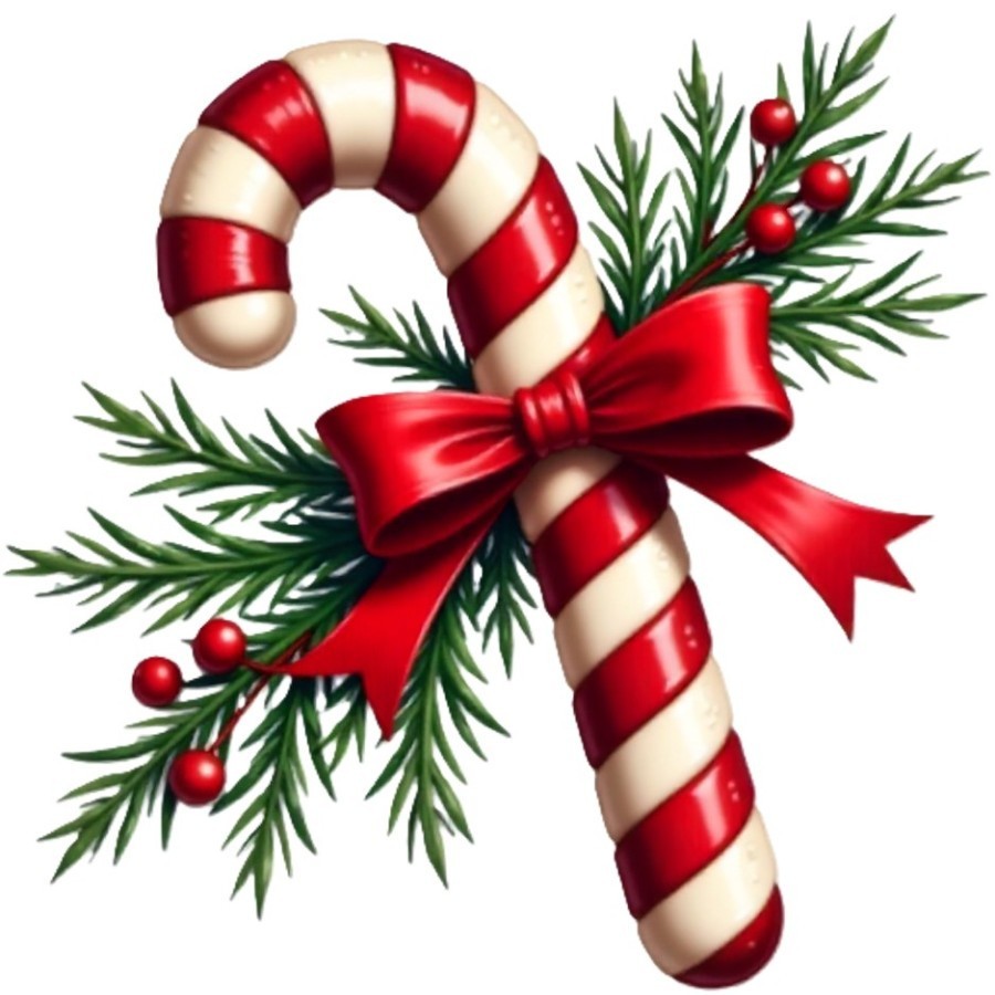 30 Custom Christmas Mistletoe Candy Cane Personalized Address Labels