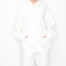 Heavyweight French Terry Hoodie Off White - Unisex 2XL Made In Los Angeles