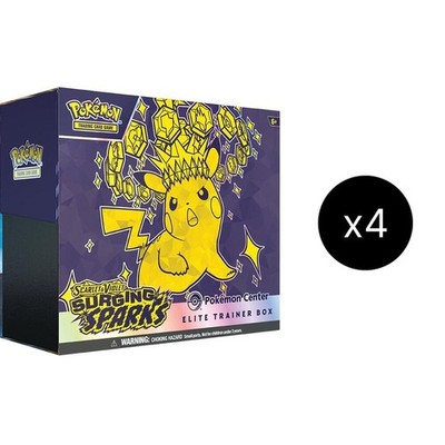 Pokemon Center Surging Sparks PC ETB Elite Trainer Box Case of 4 Factory Sealed