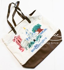 Walt Disney World Park Starbucks Large Tote Bag Leather Bottom New NWT