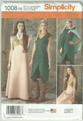 Plus Size 14-22 Female Robin Hood Maid Marian Elf Princess Costume Sew Pattern