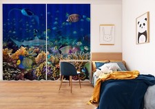 3D Animal Striped Fish G8181 Photo Blockout Curtain Fabric Window Erin 2023