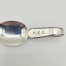 Sterling Baby Spoon W/Monogram "N.E.C."