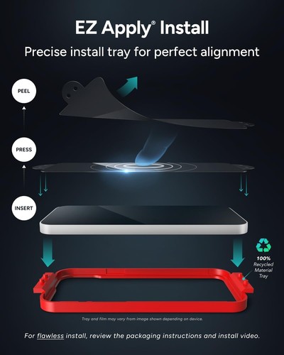 ZAGG InvisibleShield Glass Elite Privacy iPhone 15 Pro Screen Protector - 第 3/4 張圖片