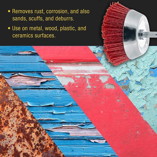 75mm Nylon Abrasive Wire Cup Brush Wheels Abrasive For Angle Grinder Rust Tool - Picture 8 of 8