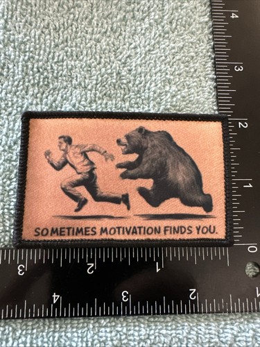 SOMETIMES MOTIVATION FINDS YOU American Hook & Loop Morale Patch - Picture 2 of 3