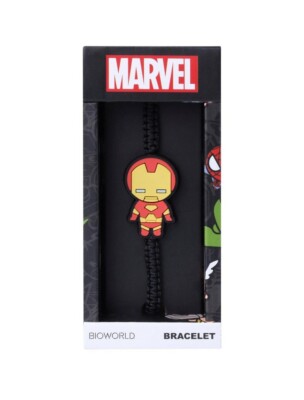 Marvel Iron Man Kawaii Adjustable Cord Bracelet with Rubber Charm Bioworld NIB