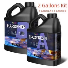 Crystal Clear Epoxy Resin — 32oz/64oz 1 Gallon Kit — 1:1 Ratio Coating Castings 