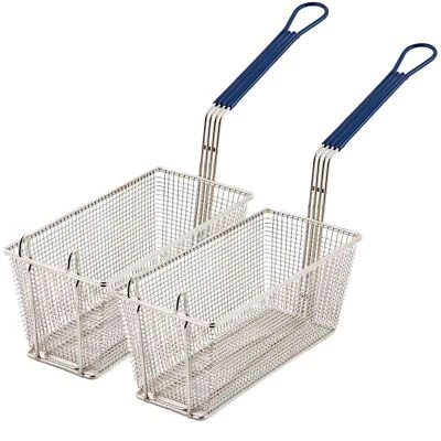 2 Commercial Fryer Frying Basket Chip Fish Deep Fat Takeaway 340x165x150mm