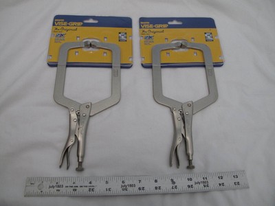(2) New Irwin 9'' Vise-Grip Large Capacity C-Clamp 9DR Capacity 4-1/2'' 
