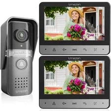 TMEZON Video Doorbell Door Phone Intercom Entry System 1/2x 7inch LCD Monitor