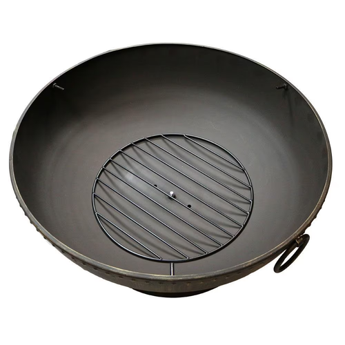30 Inch Round Steel Wood-Burning Fire Bowl in Bronze by Ultimate Patio Black - Picture 5 of 11