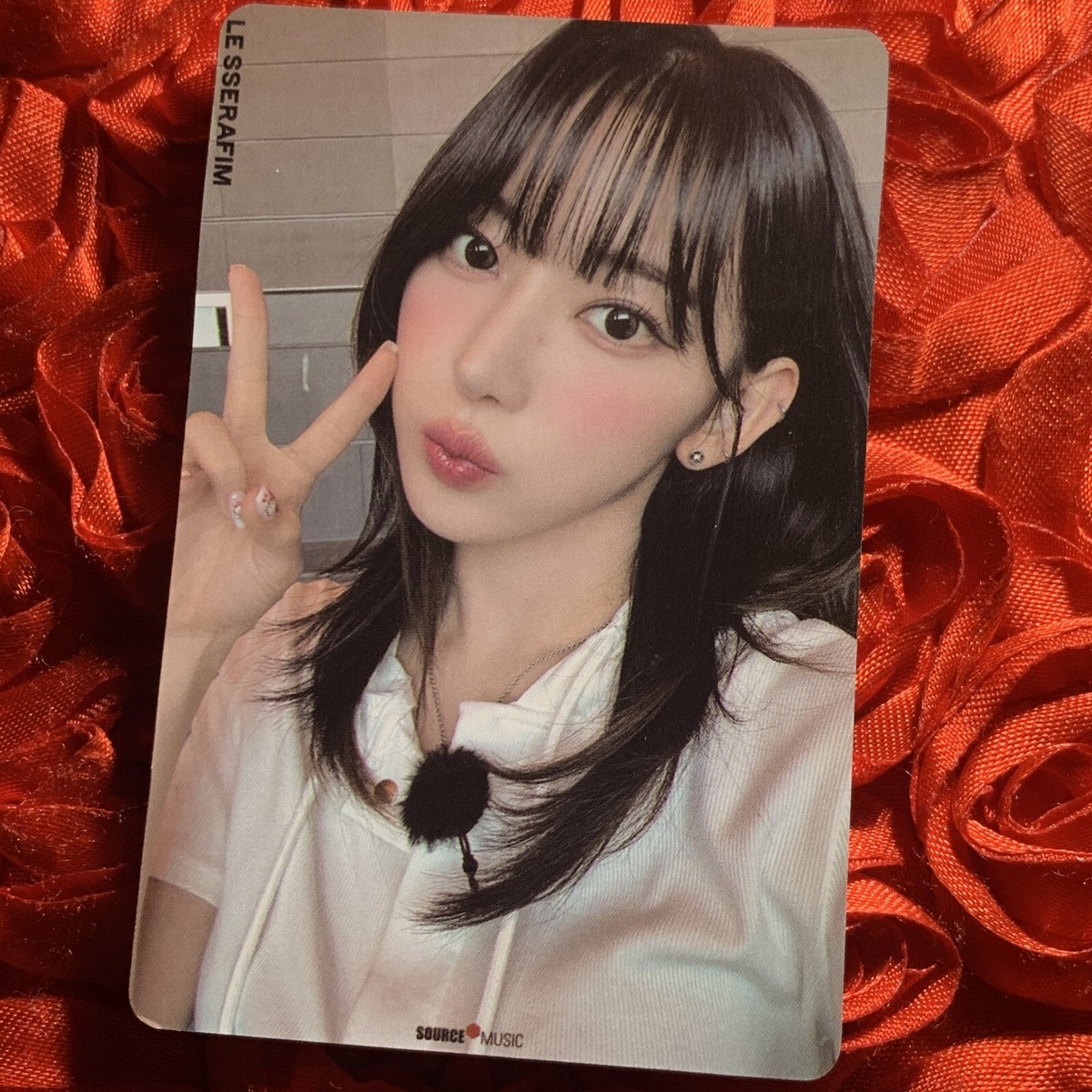 SAKURA LE SSERAFIM T Blue Edition Celeb K-pop Girl Photo Card Red