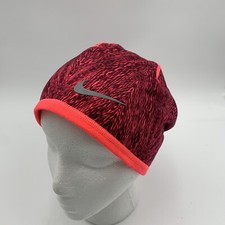 Nike Dri-Fit Womens Beanie Pink Fleece Lined Running Jogging