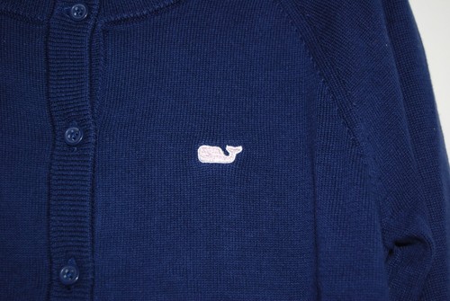 NWT Vineyard Vines Girls Navy Blue Long Raglan Sleeve Cardigan Sweater sz M L - Picture 3 of 7