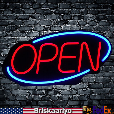 Large LED Open Sign Neon Light Bright for Restaurant Bar Pub
