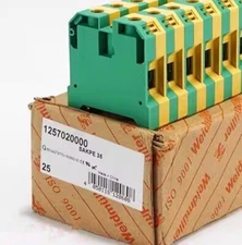 25pcs Weidmuller SAKPE 35 Yellow-green Ground Terminal Blocks 1257020000
