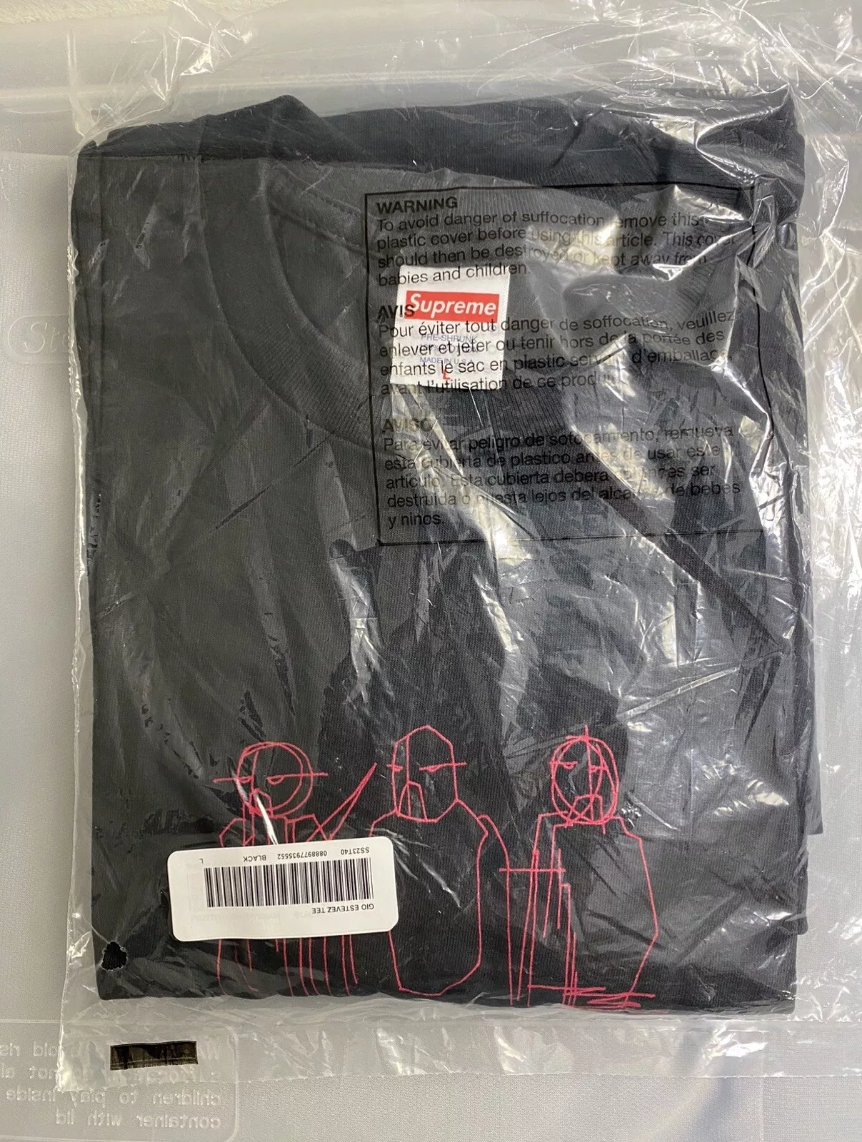 Grande tee noire Supreme Three Kings Gio Estevez NEUVE SS23