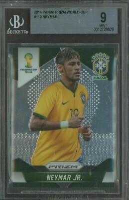 2014 Panini Prizm World Cup Soccer #112 Neymar Jr. Brazil BGS 9