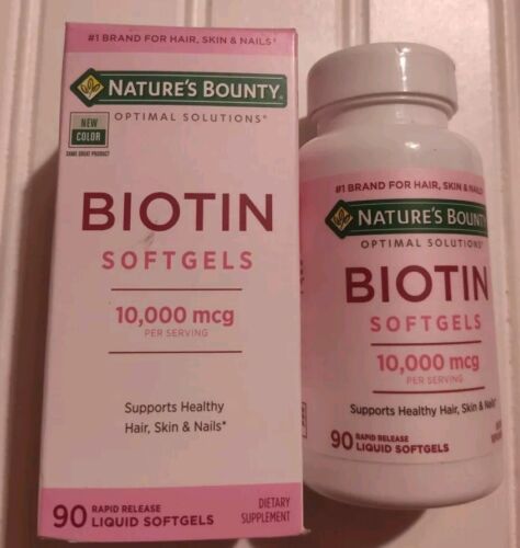 NEW Nature’s Bounty Biotin 10,000 mcg Hair Skin & Nails 90 Liquid Softgels 5/27