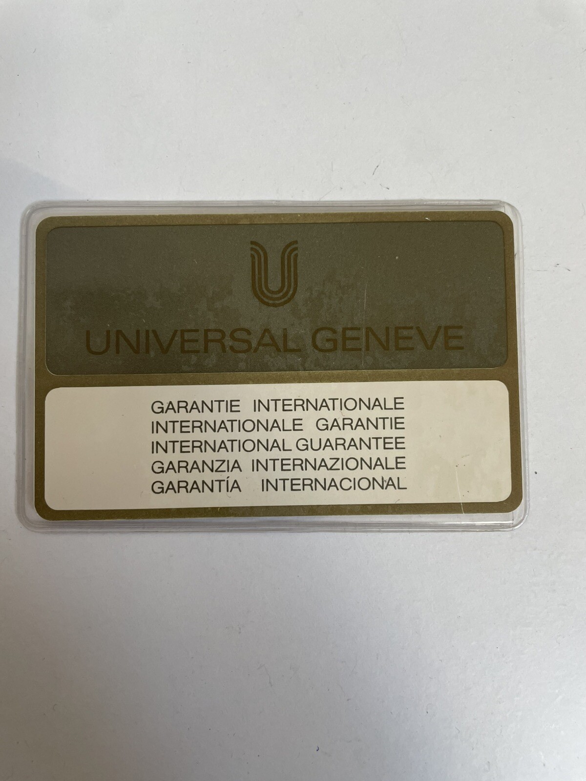 Very Rare Universal Geneve Warranty Card Empty Seventies