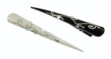 Large Beak Hair Clip Long Metal Concord Clip Pelican Beak Clip Crystal &Glitter 